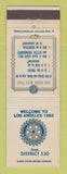 Matchbook Cover - Rotary International Los Angeles CA 1962
