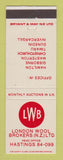 Matchbook Cover - London Wool Brokers Hastings New Zealand
