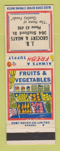 Matchbook Cover - JB Grocery Meats Canada