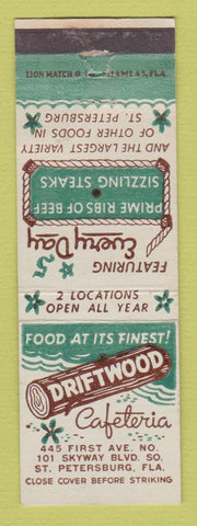 Matchbook Cover - Driftwood Cafeteria St Petersburg FL