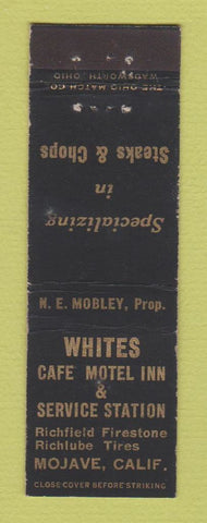 Matchbook Cover - White's Cafe Motel Richfield oil gas Mojave CA Midget