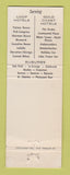 Matchbook Cover - Continental Bus Service Limo Chicago IL O'Hare