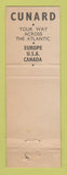 Matchbook Cover - Cunard Cruise Lines