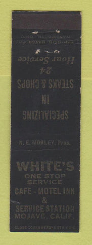 Matchbook Cover - White's Cafe Motel Richfield oil gas Mojave CA Midget