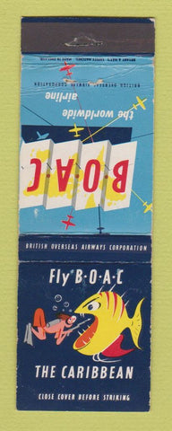 Matchbook Cover - BOAC Airlines The Caribbean