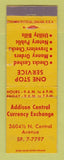 Matchbook Cover - Addison Central Currency Exchange Chicago IL WEAR