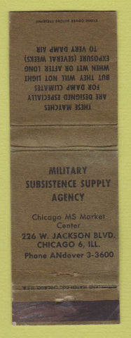Matchbook Cover - Military Subsistence Supply Chicago IL WEAR