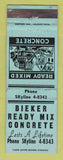 Matchbook Cover - Bieker Concrete WORN