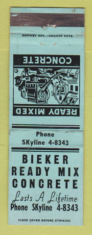 Matchbook Cover - Bieker Concrete WORN