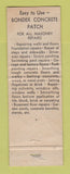 Matchbook Cover - Bondex Concrete Patch WORN