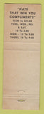 Matchbook Cover - Hats by Su Chicago IL WORN
