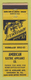 Matchbook Cover - American Electric Appliance Chicago IL WORN