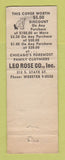 Matchbook Cover - Leo Rose Clothes Chicago IL WEAR