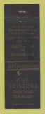 Matchbook Cover - The Scissors Salon Chicago IL