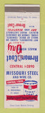 Matchbook Cover - Armor Coat St Louis MO Missouri Steel Wire WORN BACK
