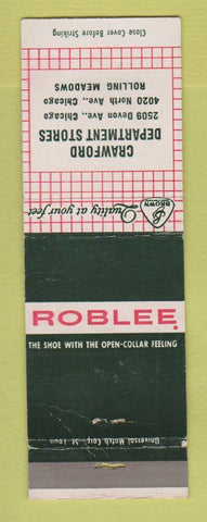 Matchbook Cover - Roblee Shoes Crawford Stores Chicago Rolling Meadows IL WEAR