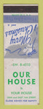 Matchbook Cover - Our House Restaurant Christmas SAMPLE WORN BACK