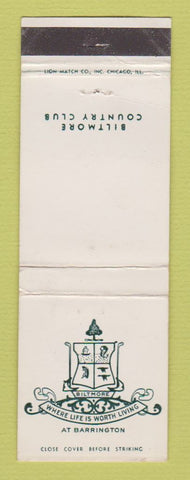 Matchbook Cover - Biltmore Country cLub Barrington IL