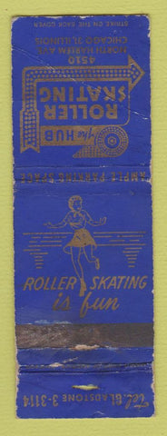 Matchbook Cover - Hub Roller Skating Chicago IL girlie POOR