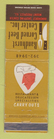 Matchbook Cover - Randhurst Corned Beef Center Mount Prospect IL WEAR