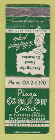 Matchbook Cover - Plaza Corned Beef Center Chicago IL WEAR