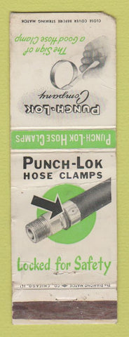 Matchbook Cover - Punch Lok Company Hose Clamps Chicago IL POOR