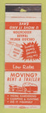 Matchbook Cover - Chicago Rental Trailer Association Chicago IL
