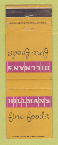 Matchbook Cover - Hillman's Fine Foods Chicago IL WEAR