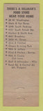 Matchbook Cover - Hillman's Fine Foods Chicago IL WEAR