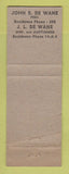 Matchbook Cover - De Wane's Livestock Exchange Belvidere IL WEAR