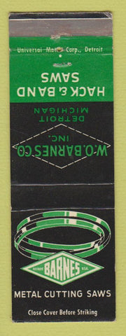 Matchbook Cover - Barnes Metal Cutting Saws Detroit MI
