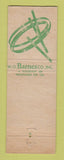 Matchbook Cover - Barnes Metal Cutting Saws Detroit MI