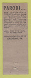 Matchbook Cover - Parodi Cigars Tobacco Scranton PA