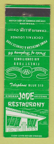 Matchbook Cover - Jade Restaurant Chinese Kingman AZ Route 66 WEAR