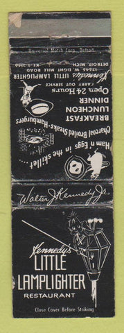 Matchbook Cover - Kennedy's Little Lamplighter Restaurant Detroit MI WORN