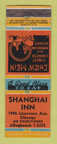 Matchbook Cover - Shanghai Inn Chicago IL Chinese Restaurant WEAR