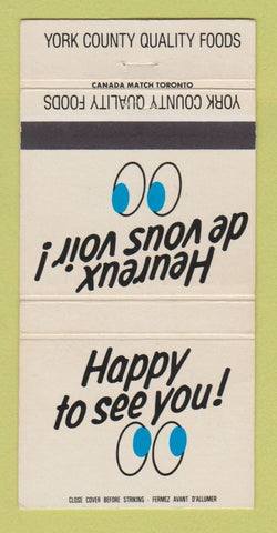 Matchbook Cover - York County Quality Foods ON? 30 Strike