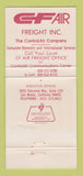 Matchbook Cover - CF Air Freight San Mateo CA 30 Strike