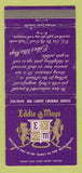 Matchbook Cover - Eddie Mays Restaurant Portland Beaverton OR WEAR 30 Strike