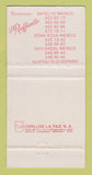 Matchbook Cover - D Raffaello Restaurant Acapulco Mexico WEAR 30 Strike