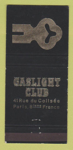 Matchbook Cover - Gaslight Club Paris France 30 Strike