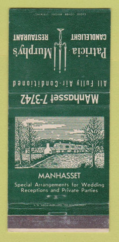 Matchbook Cover - Patrica Murphy's Restaurant Manhasset NY WEAR 30 Strike