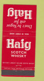 Matchbook Cover - Haig Scotch Whiskey UK England 30 Strike