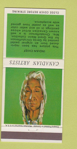 Matchbook Cover - Canadian Artists Indian Chief #1 30 Strike