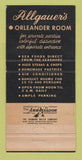 Matchbook Cover - Allgauer's Restaurants Chicago IL lobster 30 Strike