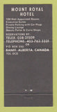 Matchbook Cover - Mount Royal Hotel Banff AB Gray Bus Lines 30 Strike