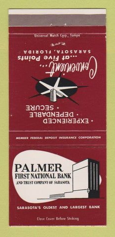 Matchbook Cover - Palmer National Bank and Trust Sarasota FL WEAR 30 Strike