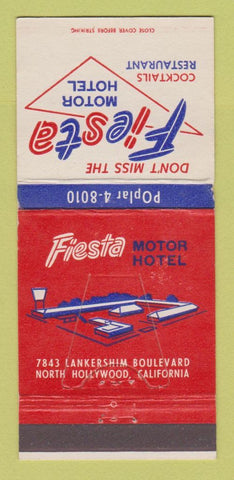 Matchbook Cover - Fiesta Motor Hotel North Hollywood CA WEAR 30 Strike