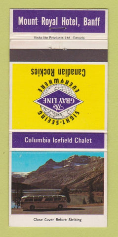 Matchbook Cover - Mount Royal Hotel Banff AB Gray Bus Lines 30 Strike