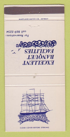 Matchbook Cover - Windjammer Restaurant Detroit MI Al Green 30 Strike